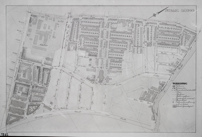 853537 Plattegrond van een deel van de stad Utrecht (het gebied tussen de Amsterdamsestraatweg/ Ondiep/ Vecht en ...